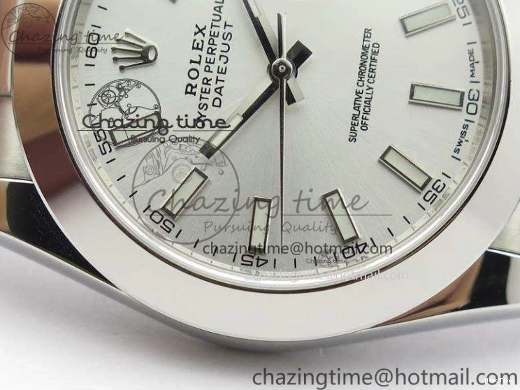 MiroTime 1218 HighQuality DateJust 41mm 126300 SS Noob 1:1 Best Edition Silver Dial Stick Markers On SS Bracelet A 3597